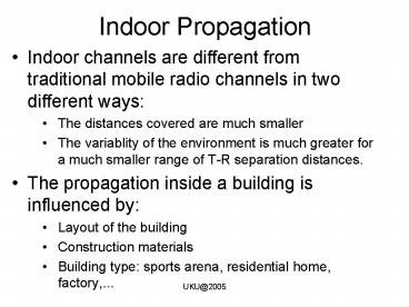 Indoor Propagation