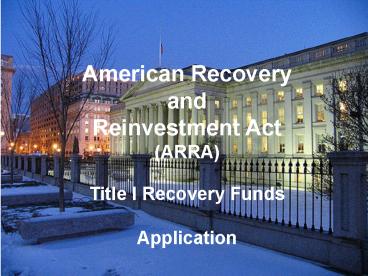 Americans Recovery and Reinvestment Act ARRA