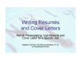 Writing Rsums and Cover Letters PowerPoint PPT Presentation