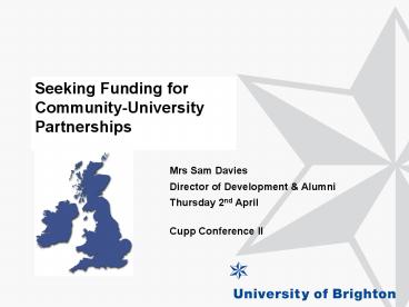 Seeking Funding for CommunityUniversity Partnerships