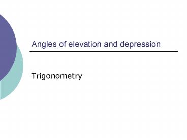 powerpoint presentation on angle of elevation and depression