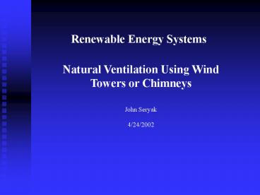 Renewable Energy Systems