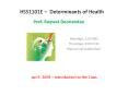 HSS1101E Determinants of Health PowerPoint PPT Presentation