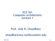 ECE 361 Computer Architecture Lecture 1