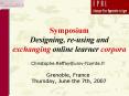 Symposium Designing, reusing and exchanging online learner corpora PowerPoint PPT Presentation