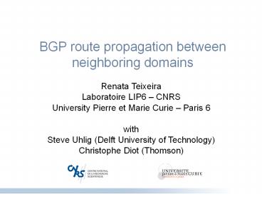 BGP route propagation between neighboring domains