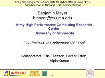 Benjamin Mayer bmayercs.umn.edu