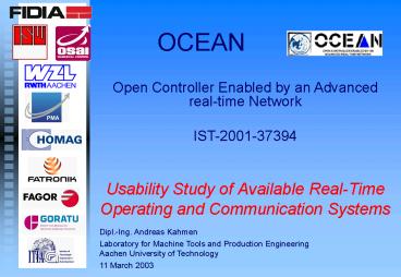Usability Study of Available RealTime Operating and Communication Systems