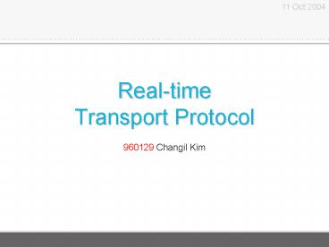 Realtime Transport Protocol