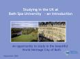 Studying in the UK at Bath Spa University an introduction PowerPoint PPT Presentation