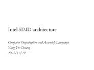 Intel SIMD architecture