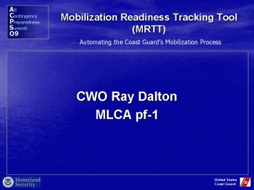 Mobilization Readiness Tracking Tool MRTT