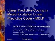 Linear Predictive Coding in Mixed-Excitation Linear Predictive Coder - MELP