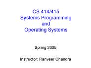 CS 414415 Systems Programming and Operating Systems