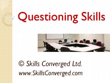 Questioning Skills Training Materials