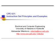 CPE 631: Instruction Set Principles and Examples