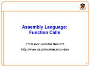 Assembly Language: Function Calls