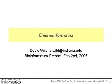 Chemoinformatics