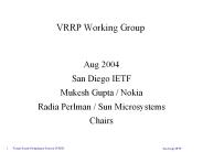 VRRP Working Group
