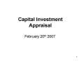Capital Investment Appraisal PowerPoint PPT Presentation