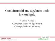 Combinatorial and algebraic tools for multigrid