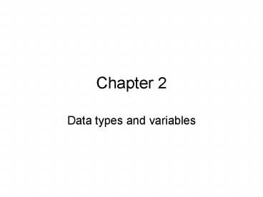 PPT – Data types and variables PowerPoint presentation | free to ...