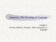 Semantics: The Meanings of Language PowerPoint PPT Presentation