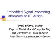 Embedded%20Signal%20Processing%20Laboratory%20at%20UT%20Austin