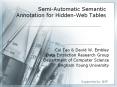 Semi-Automatic Semantic Annotation for Hidden-Web Tables PowerPoint PPT Presentation
