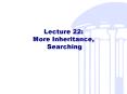 Lecture 22: More Inheritance, Searching PowerPoint PPT Presentation