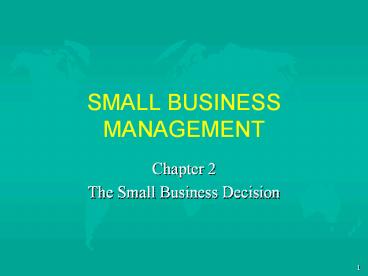 SMALL BUSINESS MANAGEMENT