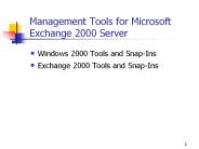 Management Tools for Microsoft Exchange 2000 Server