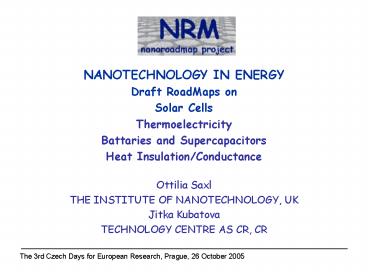 NANOTECHNOLOGY IN ENERGY