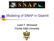 Modeling of SNAP in Geant4