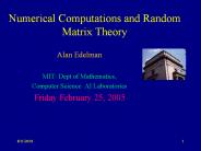 Numerical%20Computations%20and%20Random%20Matrix%20Theory