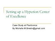 Setting up a Hyperion Center of Excellence