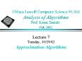 UMass Lowell Computer Science 91.503 Analysis of Algorithms Prof. Karen Daniels Fall, 2002 PowerPoint PPT Presentation