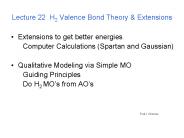 Lecture 22 H2 Valence Bond Theory