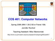 COS 461: Computer Networks