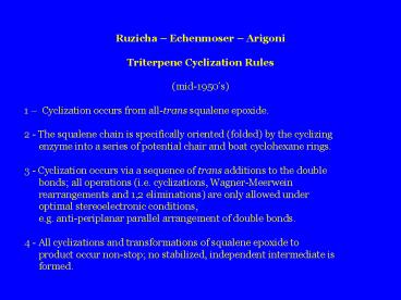 Ruzicha Echenmoser Arigoni