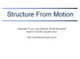 Structure From Motion PowerPoint PPT Presentation