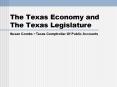 The Texas Economy and The Texas Legislature Susan Combs Texas Comptroller Of Public Accounts PowerPoint PPT Presentation