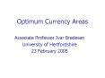 Optimum Currency Areas PowerPoint PPT Presentation