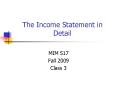 The Income Statement in Detail PowerPoint PPT Presentation
