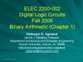 ELEC 2200002 Digital Logic Circuits Fall 2008 Binary Arithmetic Chapter 1 PowerPoint PPT Presentation