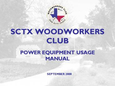 SCTX WOODWORKERS CLUB