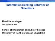 Information Seeking Behavior of Scientists