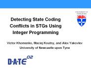 Detecting State Coding Conflicts in STGs Using Integer Programming