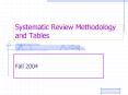 Systematic Review Methodology and Tables PowerPoint PPT Presentation