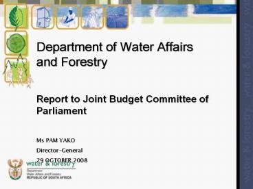 Department of Water Affairs and Forestry
